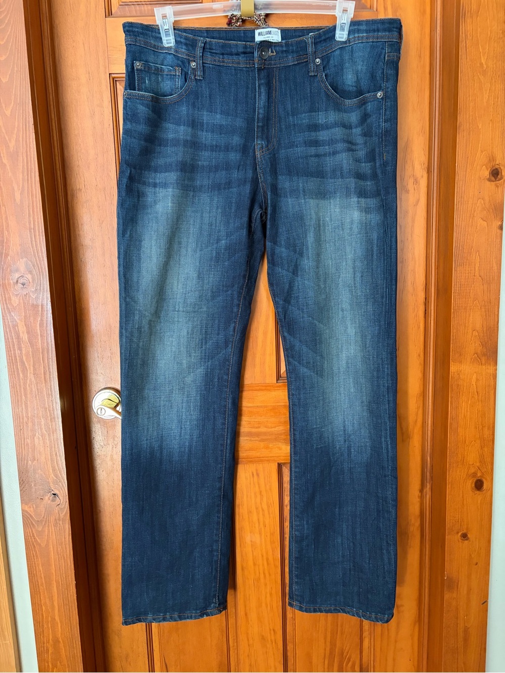 William Rast Men's Straight Leg Jeans in Faded Indigo 36X32